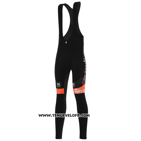 2016 Maillot Ciclismo DE Rose Noir et Orange Manches Longues et Cuissard
